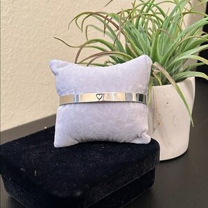 Silver Heart Engraved Bracelet